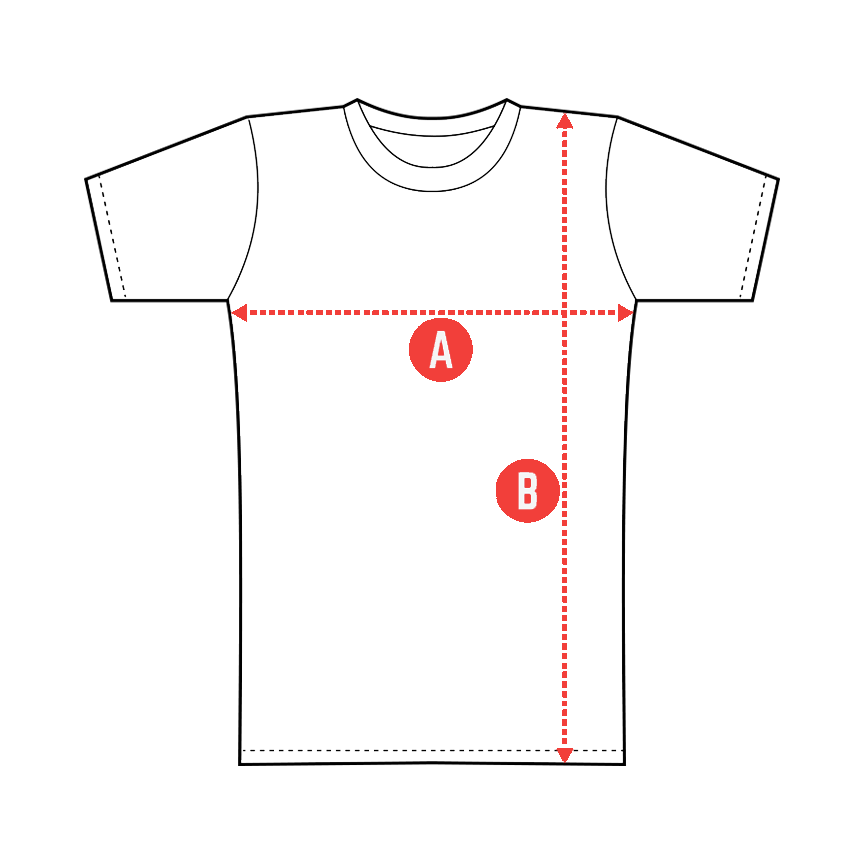 Image of a tee for a size chart.